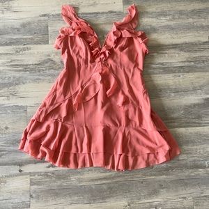 Rusty Pink Ruffle Dress